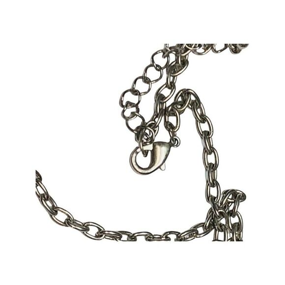 Vintage Yellow Faceted Bead Tear Drop Silver Tone Y-drop Statement Necklace 20” - Picture 7 of 8